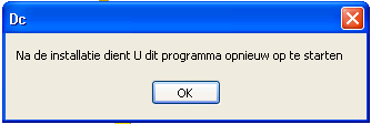 DC programma opnieuw opstarten